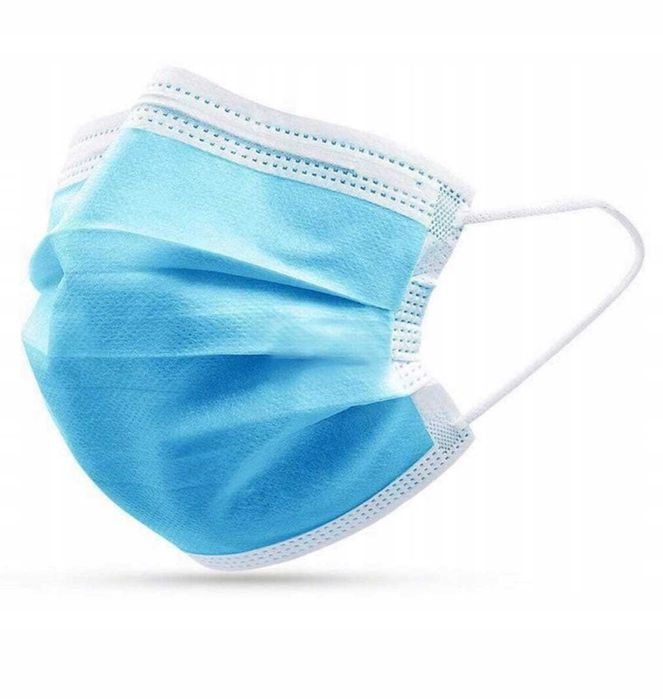 Maseczka Higieniczna Trójwarstwowa Niebieska - 100 Szt.