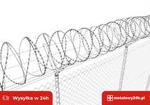 Zasieki concertina drut ostrzowy żyletkowy 450 mm agresywna zapora