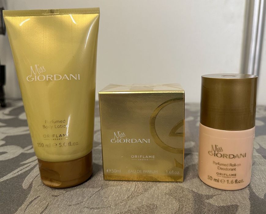 Perfume + Creme Corporal + Roll-On Miss Giordani Gold