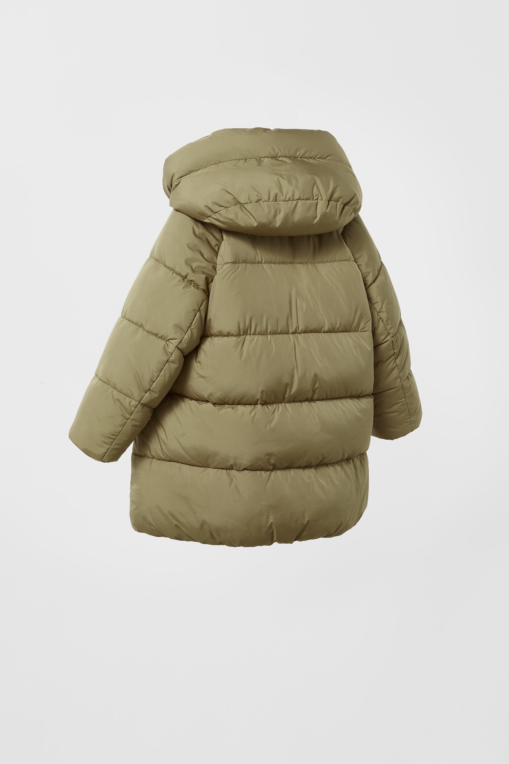 Куртка зимова зимняя курточка пуховик пальто Zara  128 7 8 хаки хакі