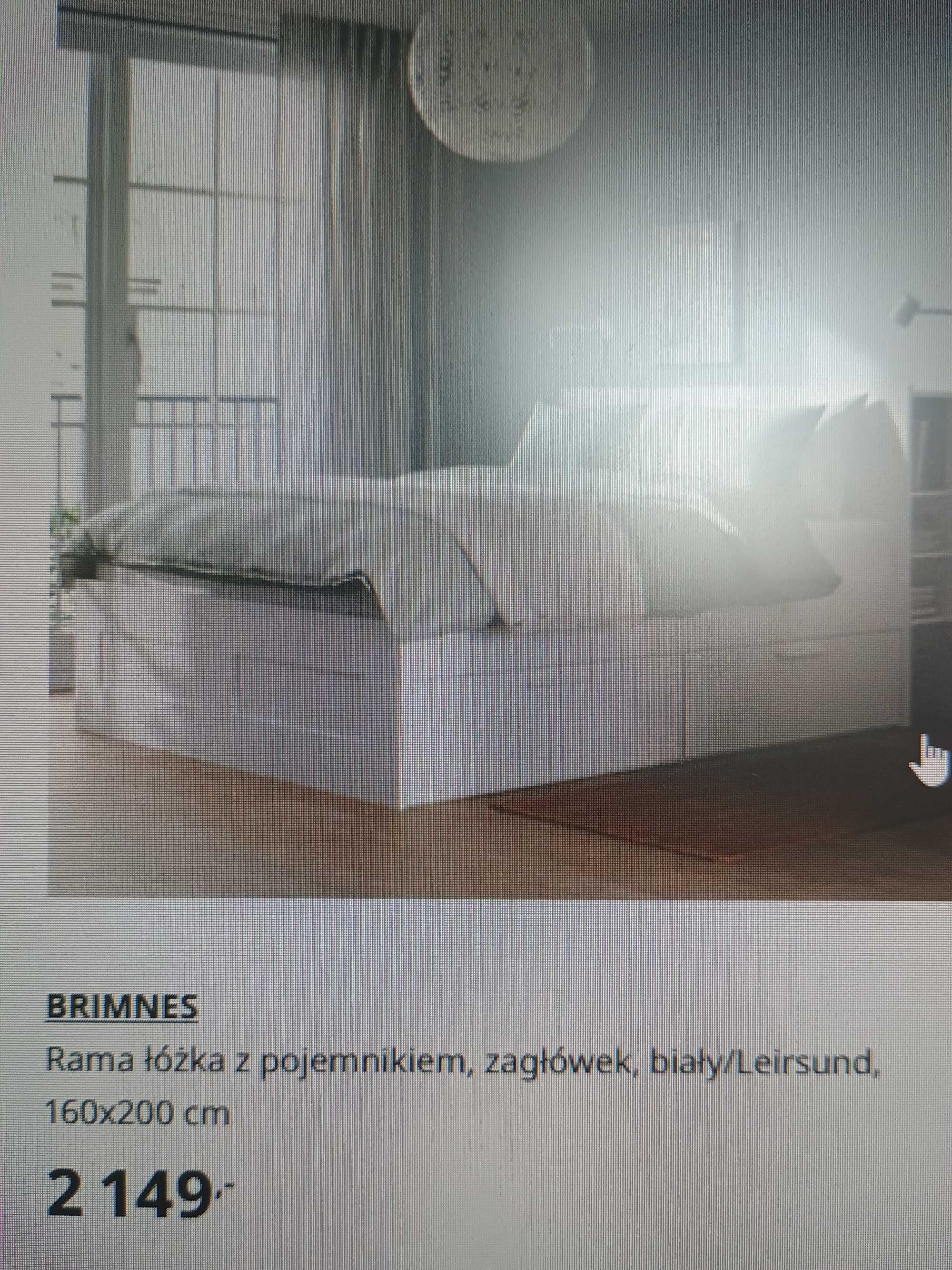 Ikea Brimnes łóżko zagłówek szuflady 140x200