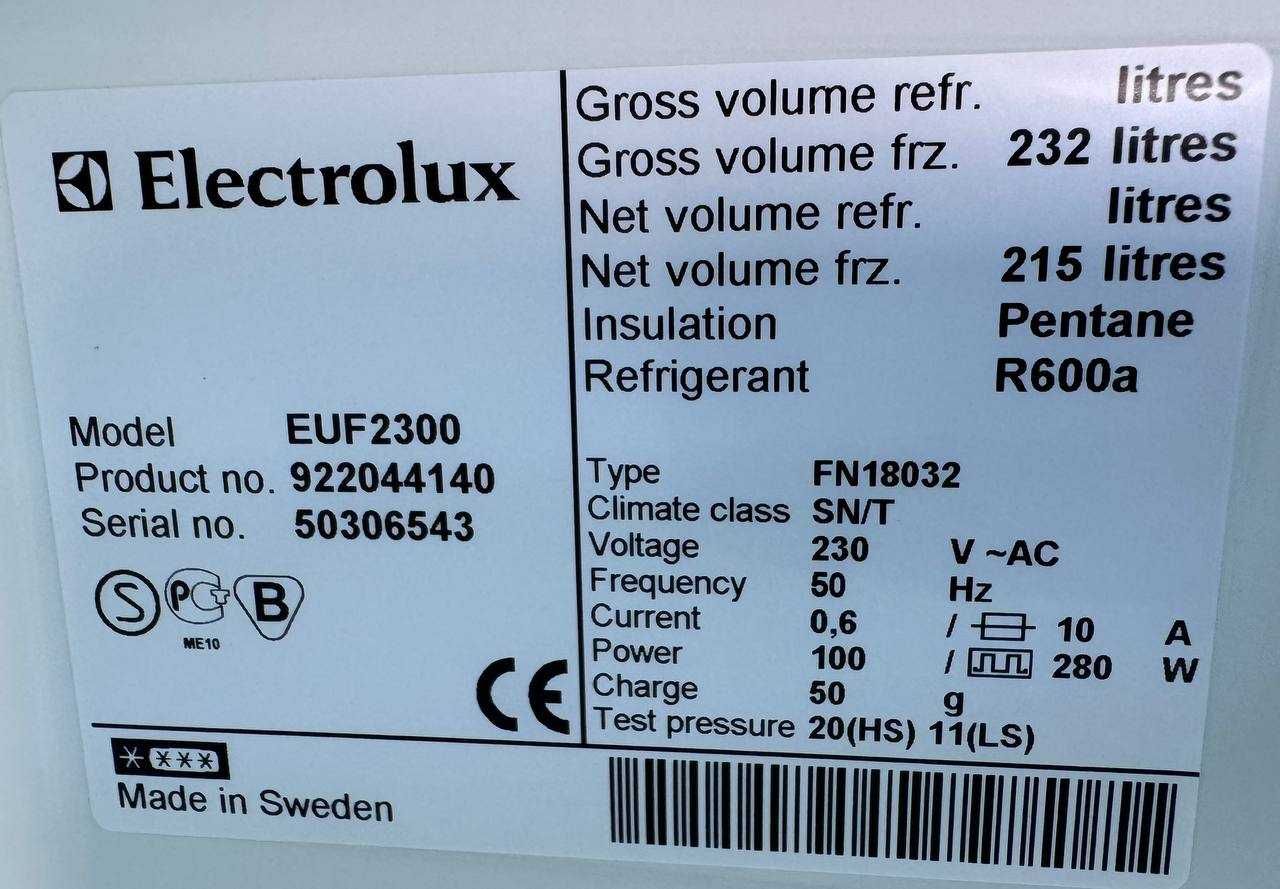 Морозильна камера б/в Electrolux NoFrost #05039