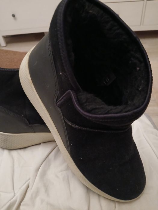 Botki Ecco39  ciepłe środek wełna owcza