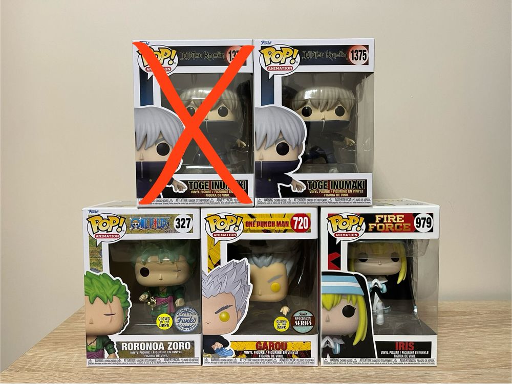 Funko Pop Jujutsu Kaisen. One Piece, One Punch Man, Fire Force