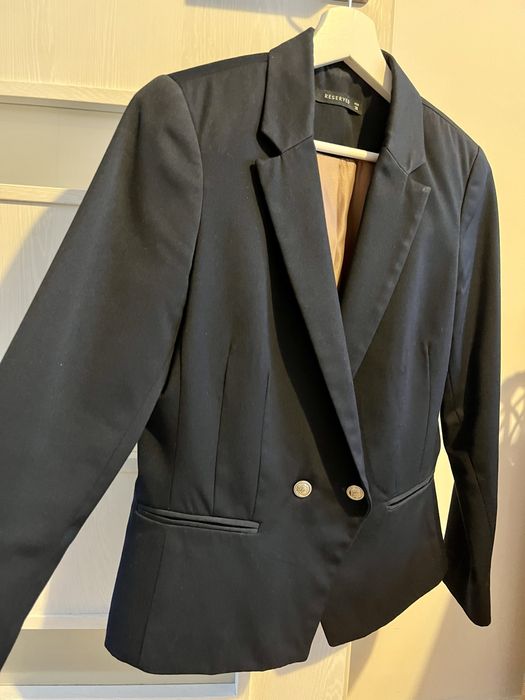 Marynarka reserved granatowa M 38 elegancka żakiet garnitur