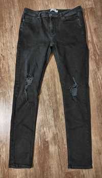 Spodnie skinny czarny jeans z dziurami