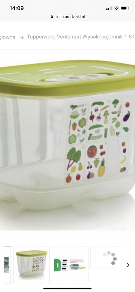 Tupperware Ventsmart Wysoki pojemnik 1,8 litra