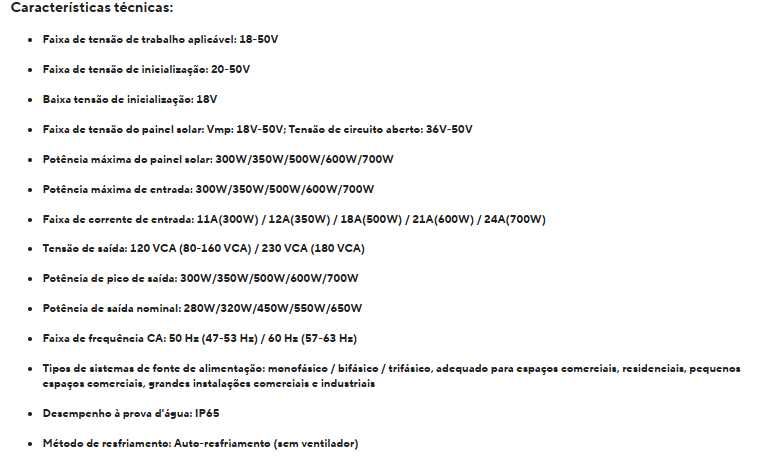 Micro inversor grid tie PV Modular Inteligente com Limitador MPPT 700W