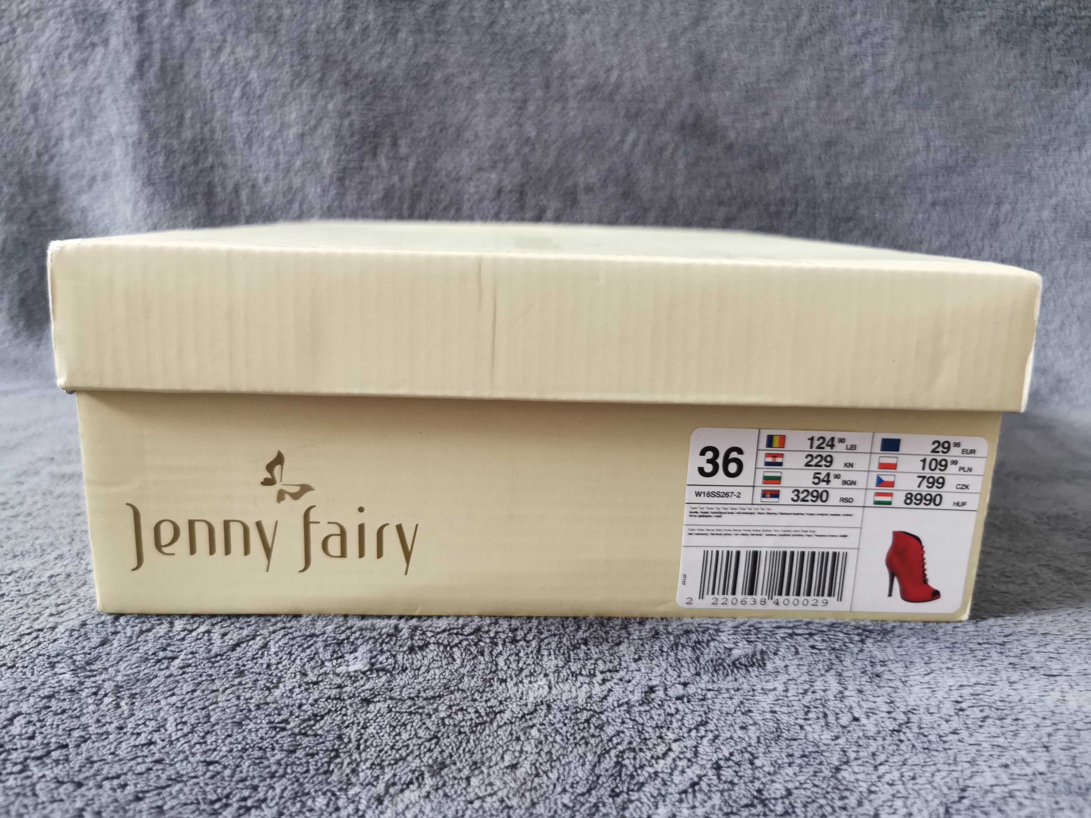 Czerwone sandały / botki na szpilce, Jenny Fairy, r. 36