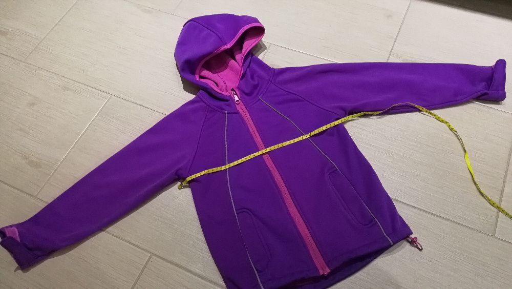 Kurtka Softshell fioletowa z kapturem r. 128