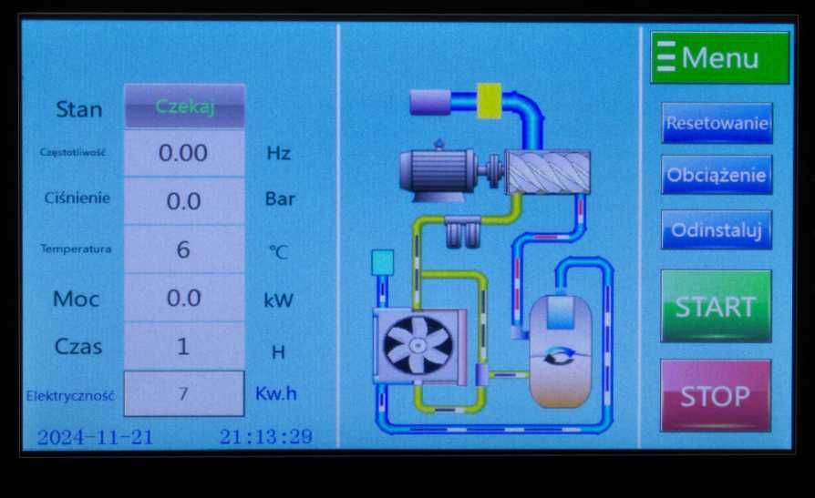 Sprężarka Śrubowa Kompresor śrubowy z falownikiem 5,5kW 200l 400V