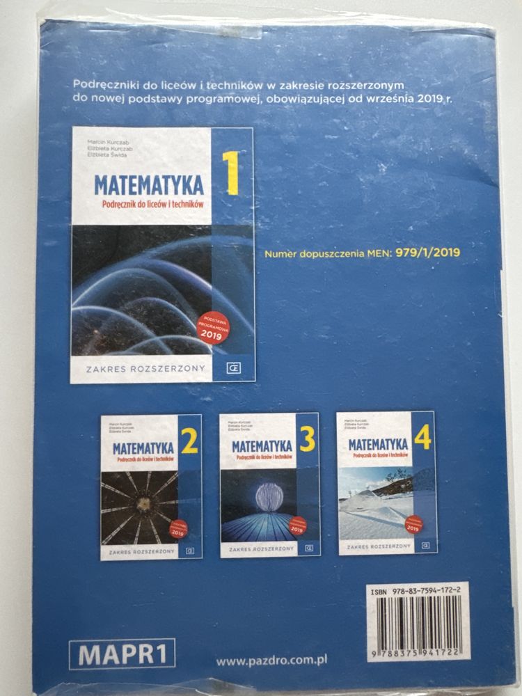 Matematyka 1 Podręcznik zakres rozszerzony Oficyna edukacyjna