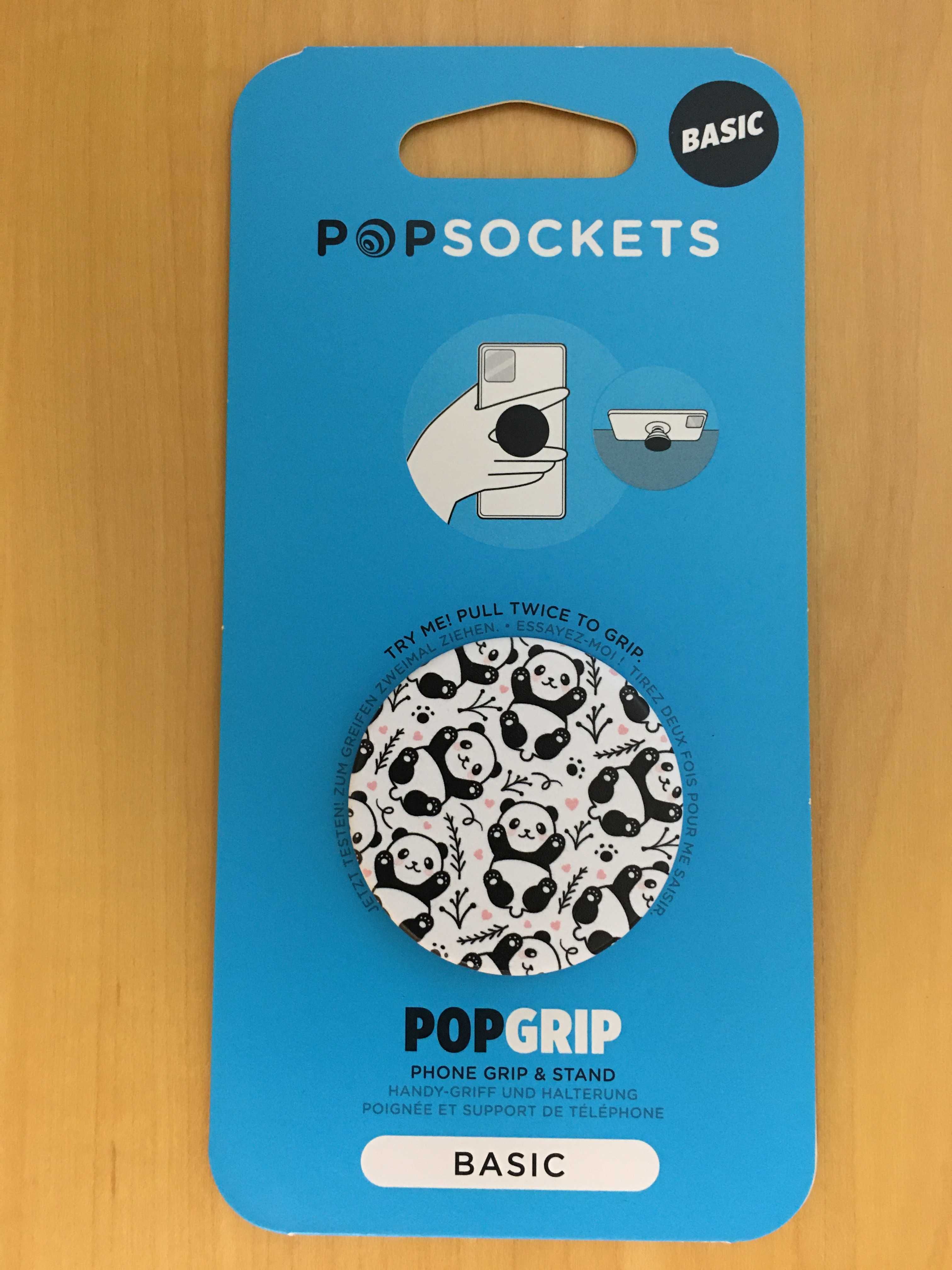 Pop grip para telemóvel (com Pandas) - NOVO - Portes incluídos