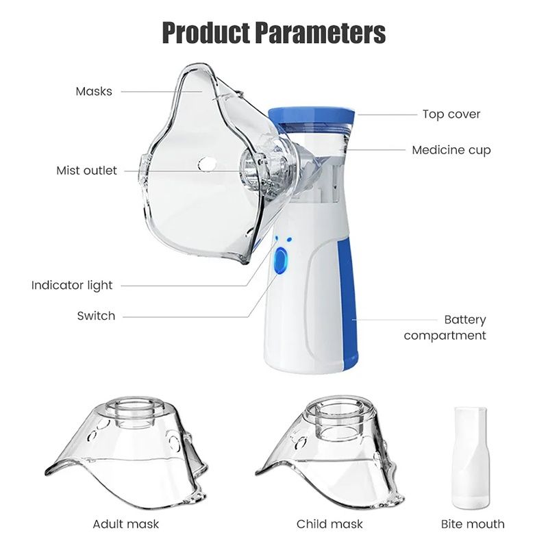 Inhalator siateczkowy nebulizator przenośny bezprzewodowy medyczny