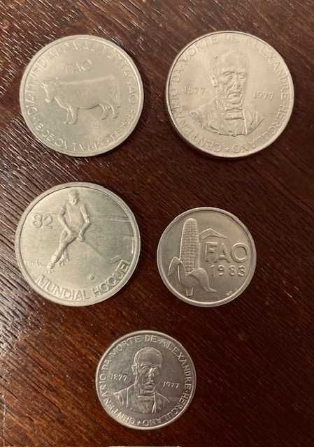 Conjunto de 5 moedas comemorativas