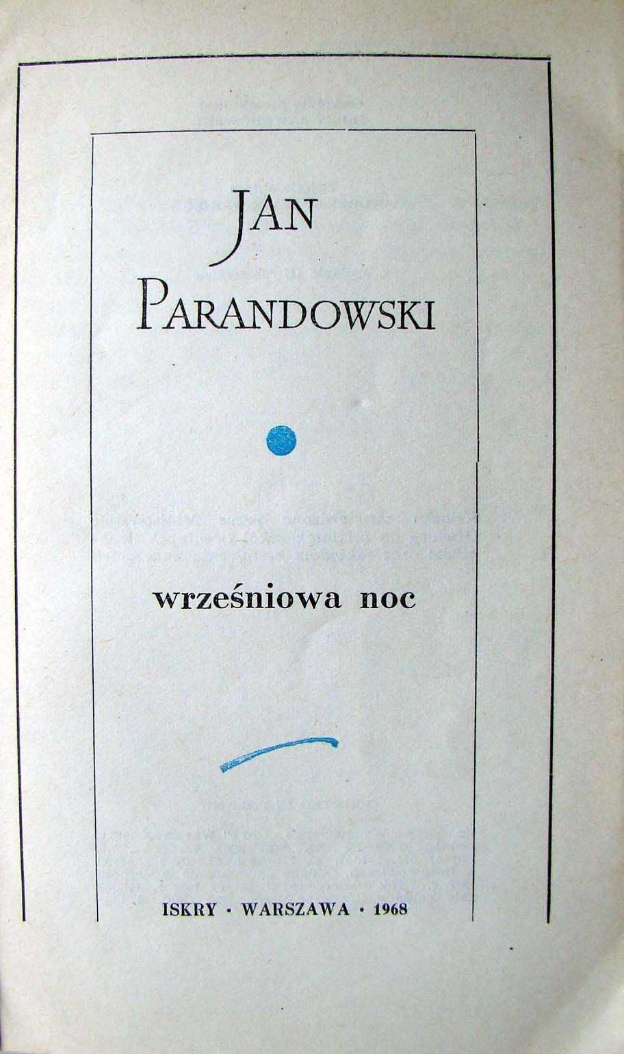 Wrześniowa noc - Jan Parandowski