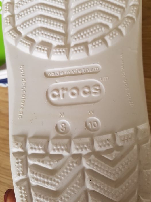 NOWE gumowe klapki CROCS białe 40/41 wkładka 26cm