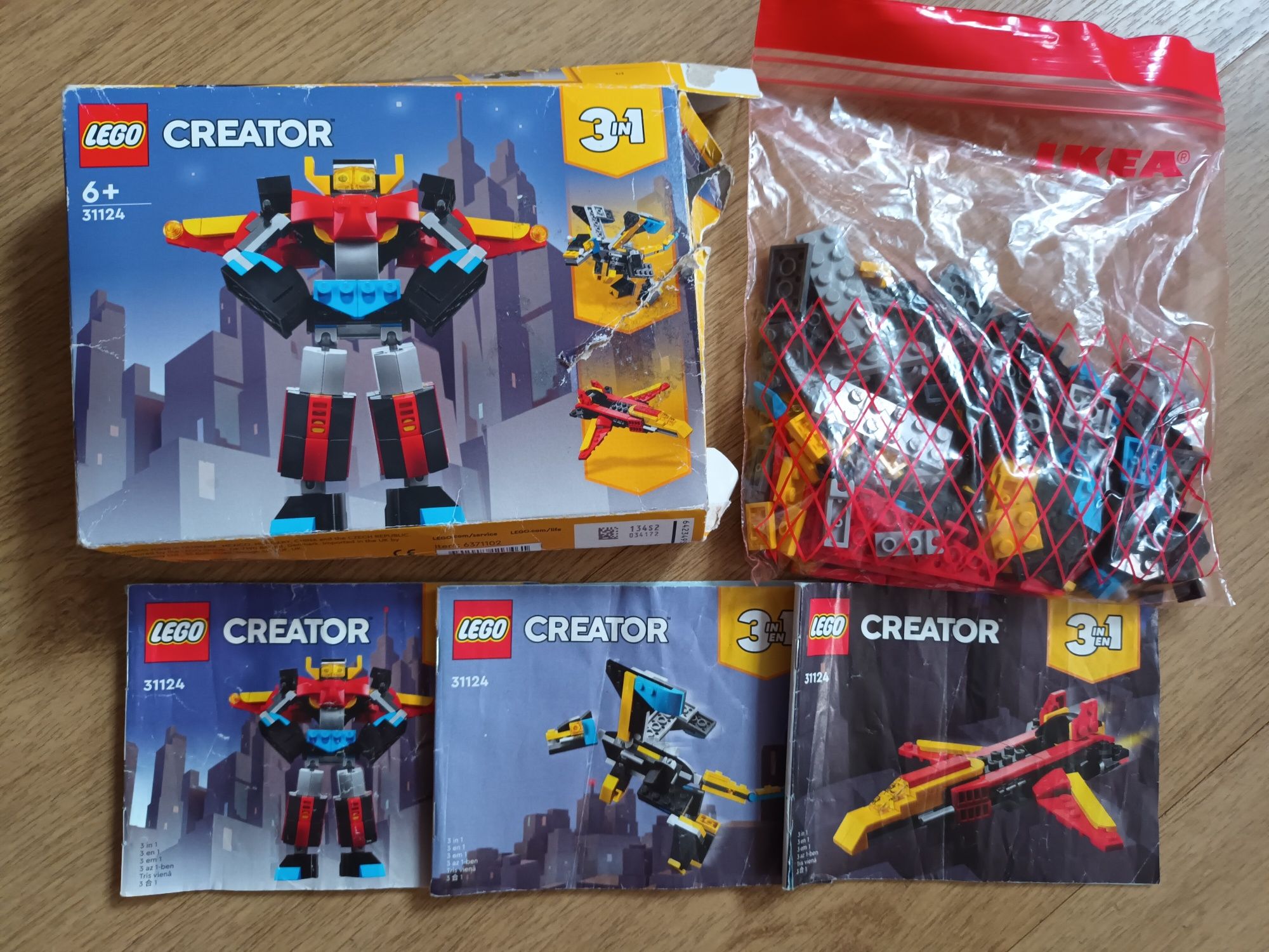 Klocki lego creator 31124 6+ robot 3w1