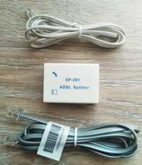 ADSL Splitter SP-201 Разветвитель Фильтр Сплитер + 2 кабеля_НОВЫЙ