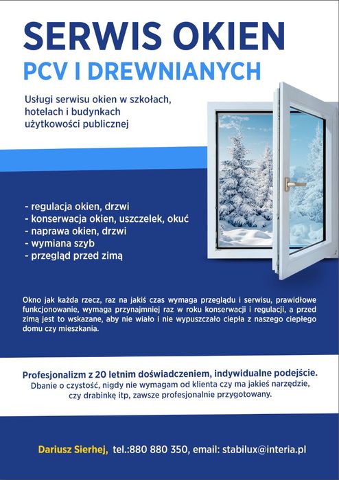 Regulacja i naprawa okien PCV i drewnianych