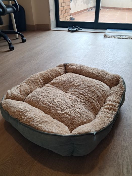 Cama para cão + 2 tijelas comida + sacos higiénicos