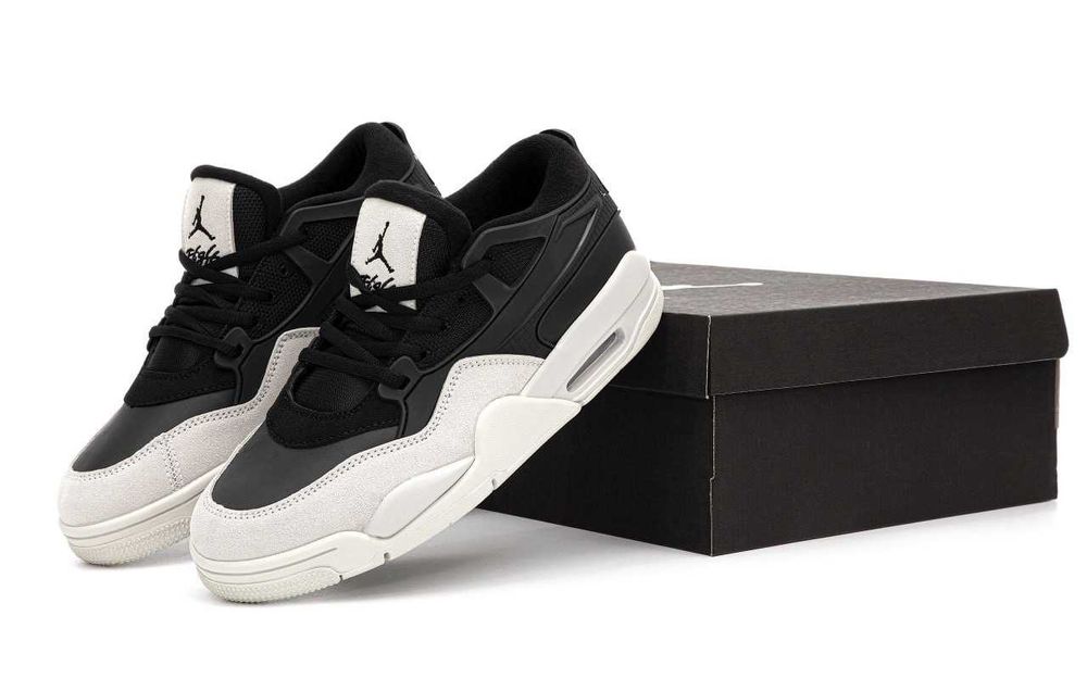 Мужские кроссовки Nike Air Jordan 4 RM Black/White. 40-45