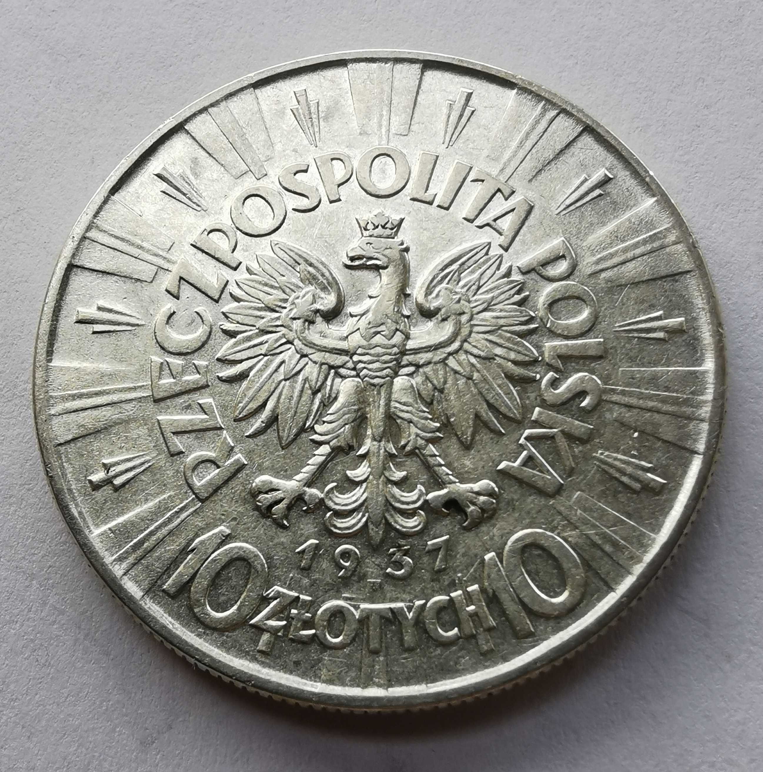 10 zł Józef Piłsudski 1937 Polska srebrna moneta