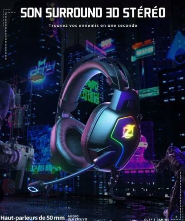 Słuchawki Nauszne Ozeino Zw2 Gamingowe Pc Dla Graczy Rgb Usb Jack