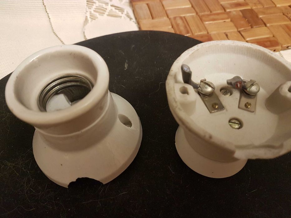 Oprawka porcelanowa E27 lat 60