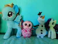 Pluszaki maskotki My Little Pony Rarity,Rainbow Dash, Kraina Lodu Olaf