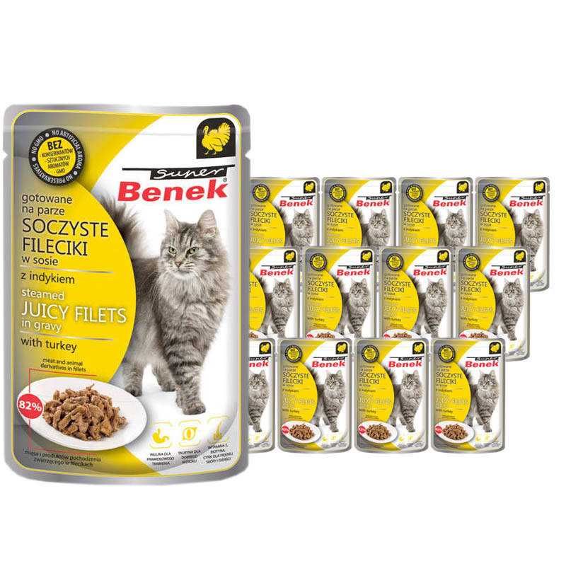 Super Benek Mokra Karma Fileciki w Sosie z Indykiem dla kota 14x85g