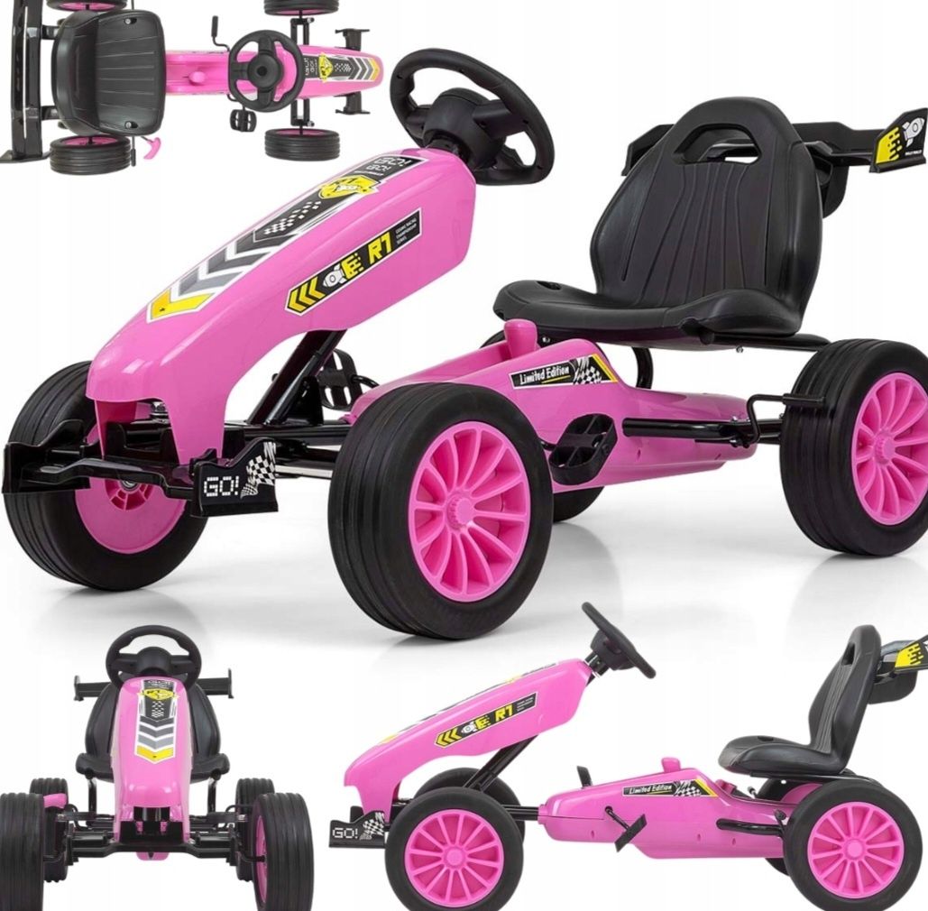 Nowy Gokart na pedały Milly Mally 4273 Rocket Pink