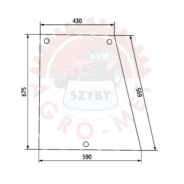 szyba boczna prawa CASE MAXXUM 5120, 5130, 5140, 5220, 5230 ACX105