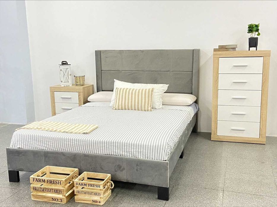 Cama de veludo cinza - portes grátis - oferta