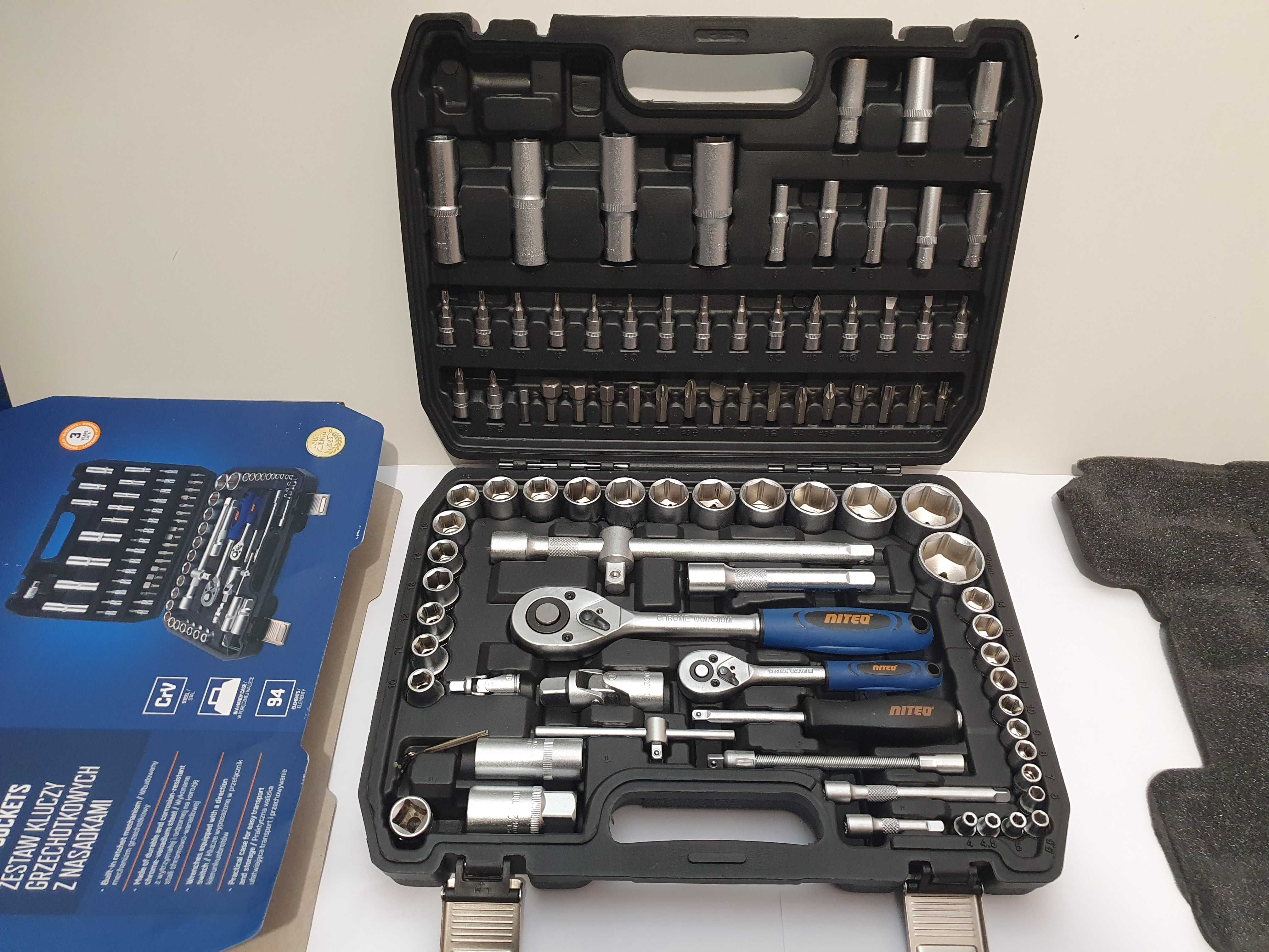 Komplet klucze nasadowe +grzechotki NITEO TOOLS -94el Nowe neo king