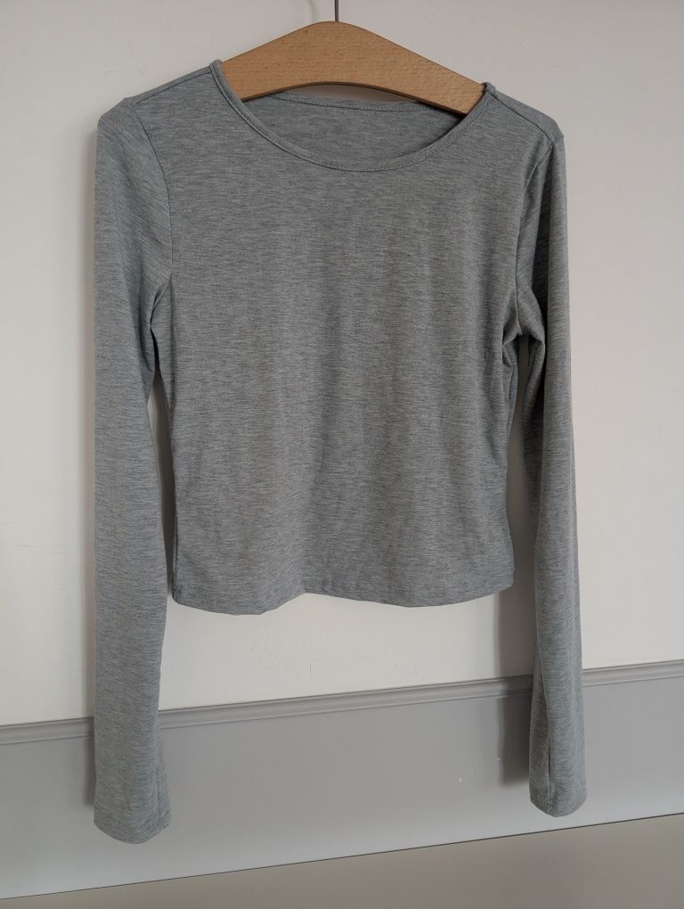 Szara koszulka Basic. Nowa. Rozm.S. Crop Top.