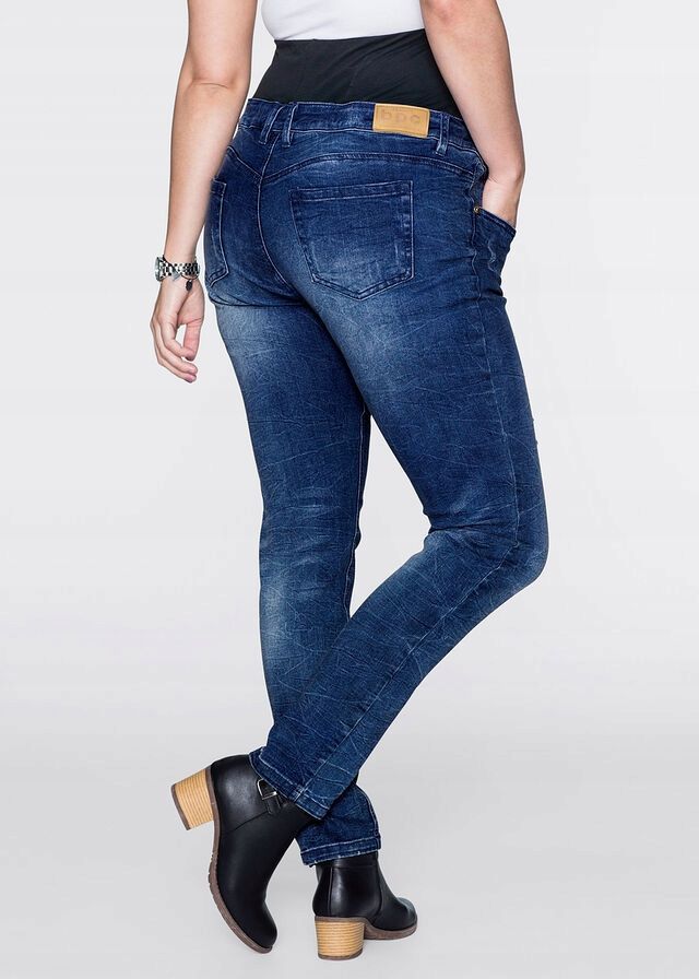 B.P.C spodnie ciążowe jeansy skinny z przetarciami 38.
