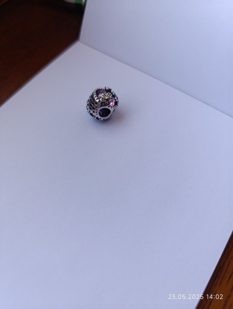 Nowe Charms 925 zawieszka różowe stokrotki kwiatki pasuje do pandora