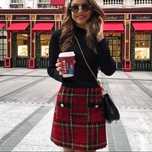 Saia xadrez estilo chanel ZARA NOVA