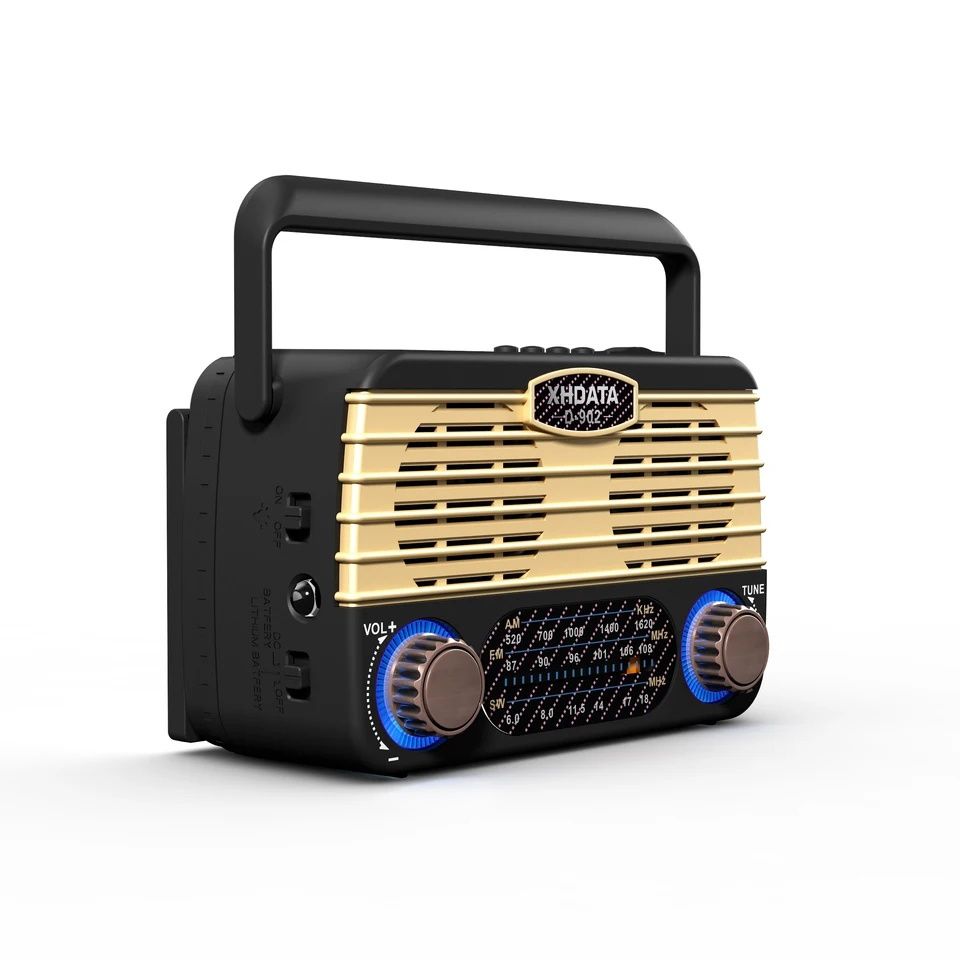 Xhdata D-902 Rádio FM portátil Solar com Lanterna