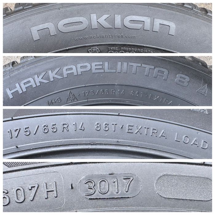 175/65 r14 Nokian Hakkapeliitta 8 зима шип (6+ мм.) конец 2017 года