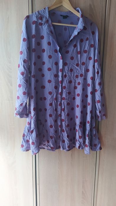 Sukienka krój  babydoll w grochy L-xxl