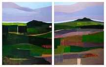 paisagem. acrílico sobre tela. diptico