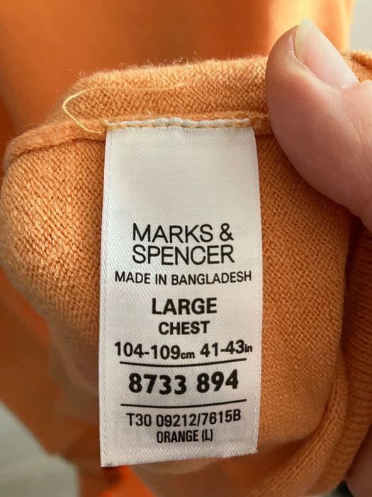 Marks&Spencer męski sweterek pomarańczowy
