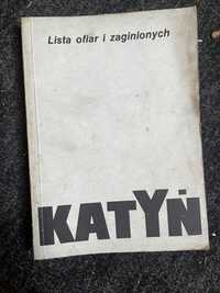 Ksiazka Katyn lista ofiar i zaginionych 1989