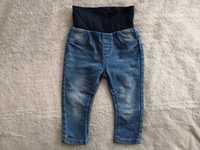 Niebieskie spodnie legginsy jeansowe jeansy Lupilu 80 guma jak nowe
