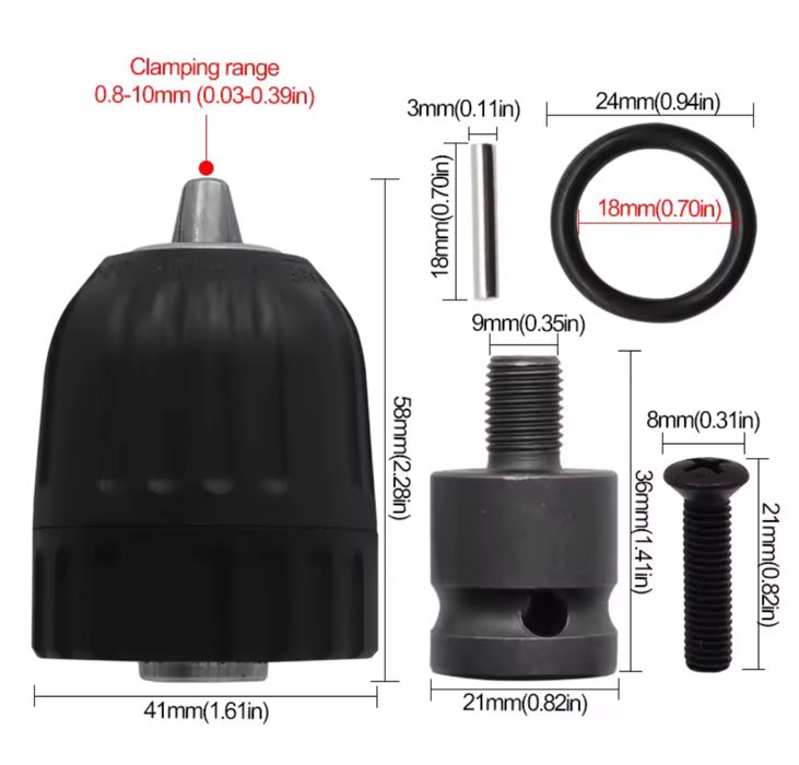 Наконечник на гайковерт патрон на квадрат 1/2 0-10 мм