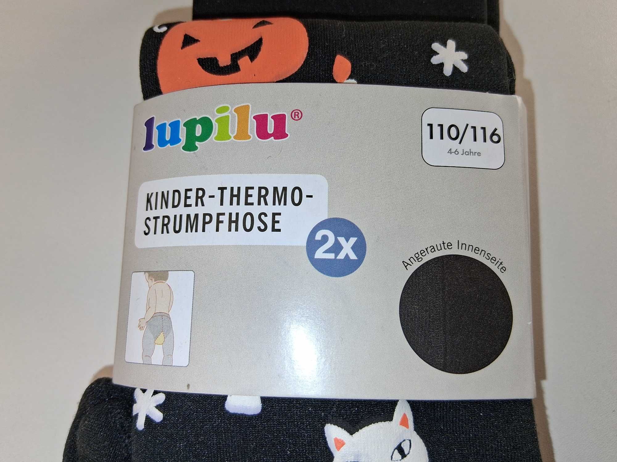 A045 Rajstopy Dziecięce Termiczne Lupilu Halloween 110/116 2x Nowe