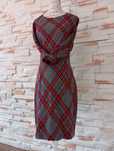 Elegancka visckozowa sukienka w kratę KAMA r.40.   W.S.