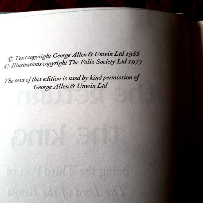 J R R Tolkien - Senhor dos Anéis - Folio Society Ed Pack 1977